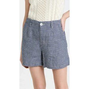 Alex Mill Linen Boy Shorts in Gingham in Navy/Beige Size 4 (fit like 6)